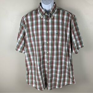 Barbour Mens Blue Plaid Cotton Delton‎ Button Down Tailored Shirt Size L Casual